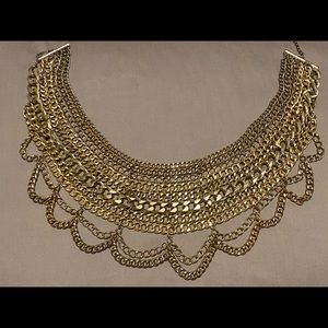 Gold chain statement necklace